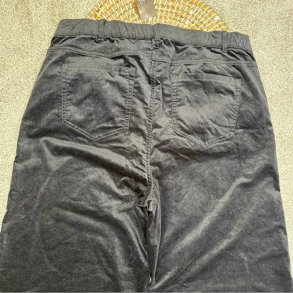 NEW J. Jill Velveteen High Rise Full Straight Leg Pants in Black Size 16 - Picture 7 of 16